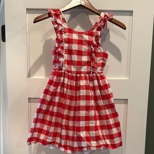 Red and White Checkered Kids Dress